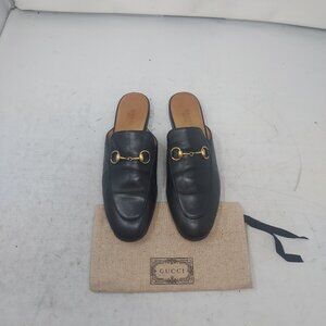 Gucci Womens Black Horsebit Princetown Slide Mule